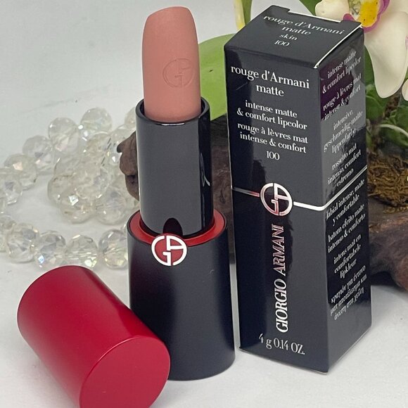 Giorgio Armani Rouge D' Armani Intense Matte Lipstick - # 100 Skin - New in Box - Picture 1 of 5